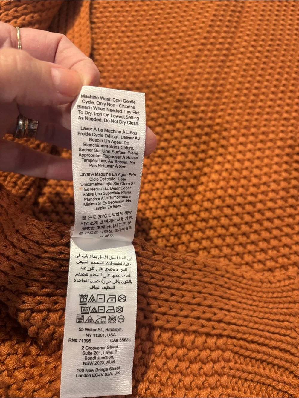 West Elm Cotton Knit Throw Blanket- Copper Rust
